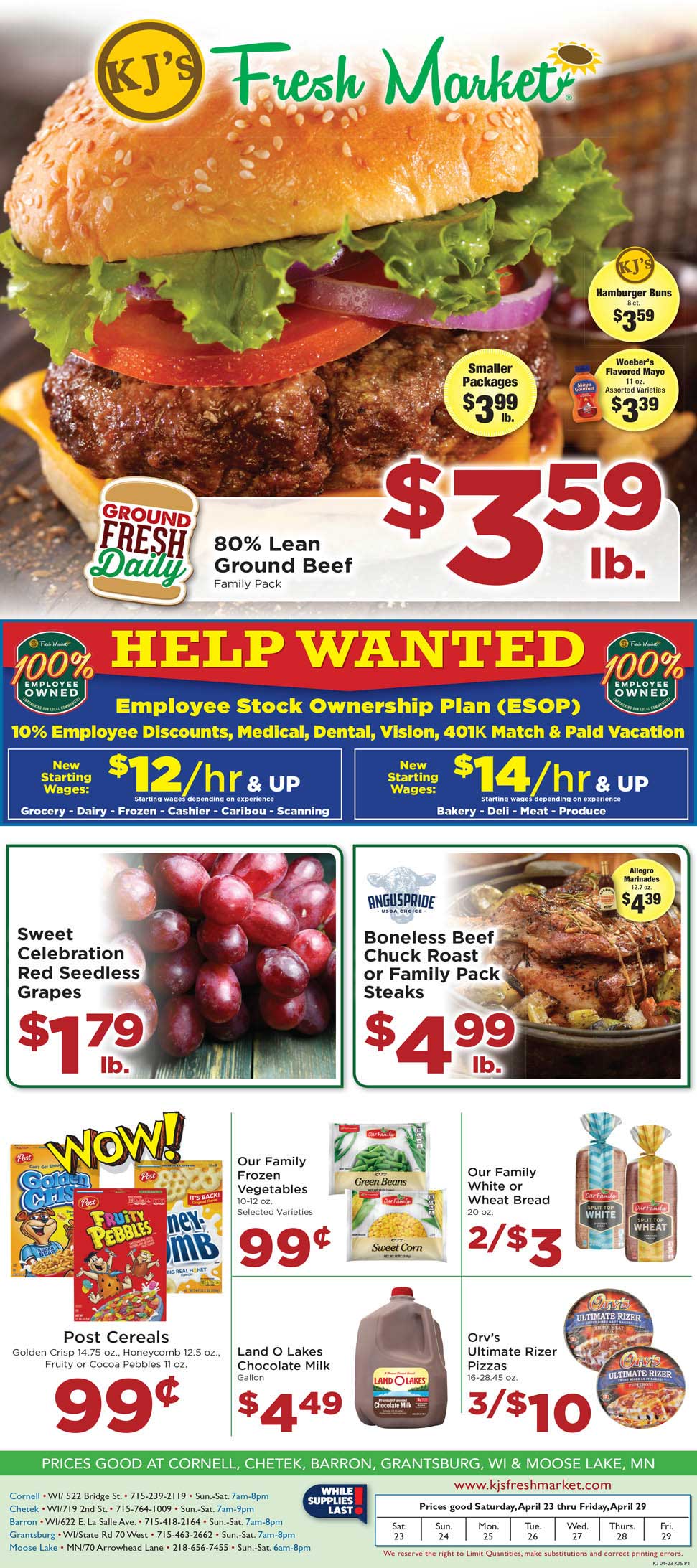 KJ's Fresh Market Moose Lake Weekly Ad
