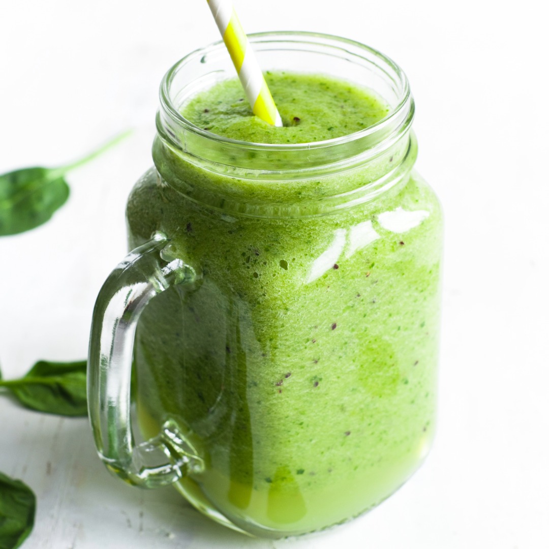 Glass of Green Mango Pineapple Smoothie